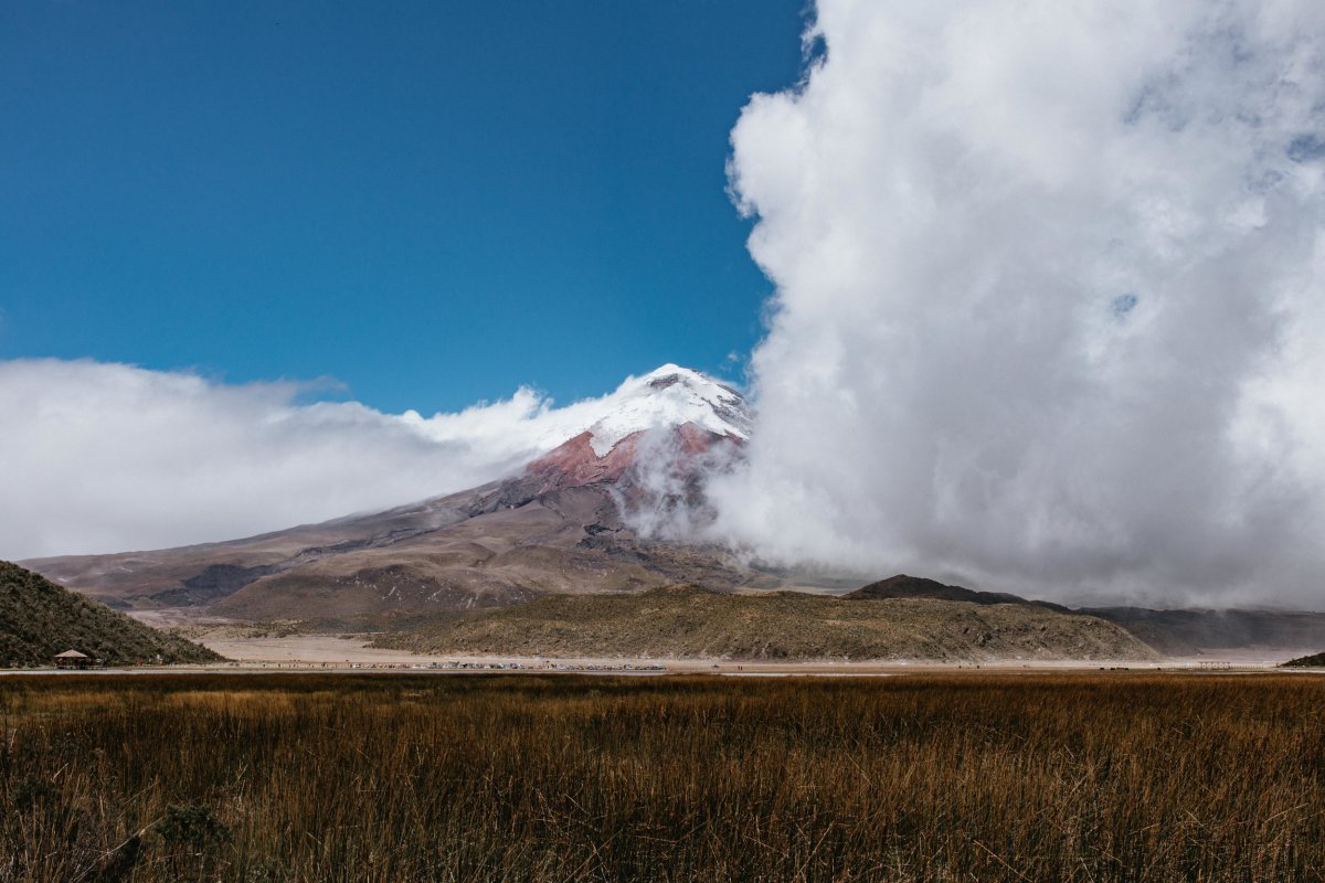  Volcan Cotopaxi, view from the Lagoon in the National Park 
