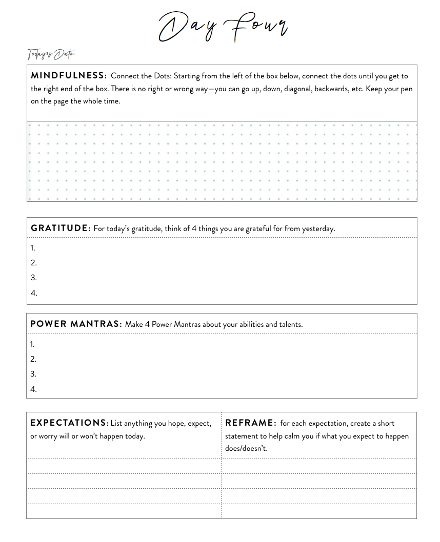  Example of a daily template! 